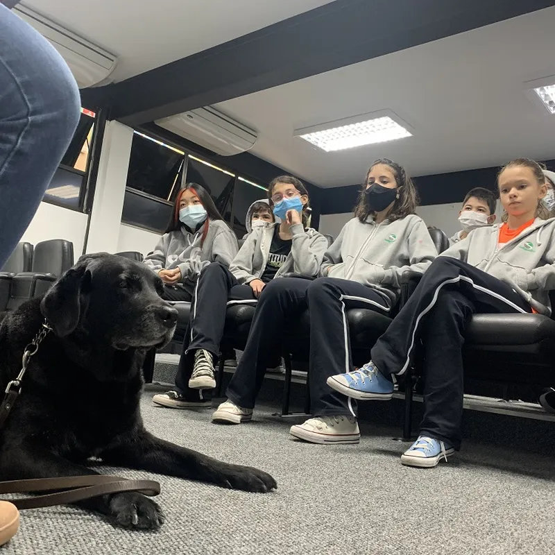 Deficiente visual e seu cão-guia dão lição de vida ao Fundamental — Colégio Salgueiro